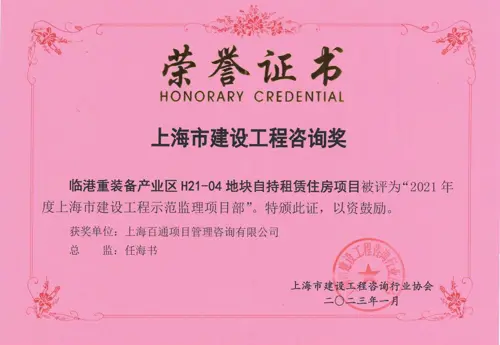 临港重装备产业区H21-04地块自持租赁住房项目-2021年度上海市建设工程示范监理项目部